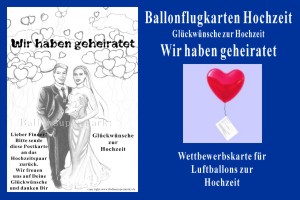 Luftballons mit Ballonflugkarten zur Hochzeit steigen lassen, Hochzeitskarten für Luftballons