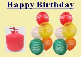 Luftballons Geburtstag mit Helium Einweg