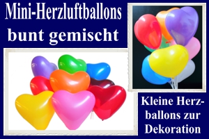Herzluftballons-Mini-Bunt-Gemischt Herzluftballons-Mini-Bunt-Gemischt
