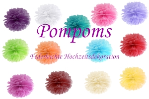 Hochzeitsdekoration mit Pompoms Hochzeitsdekoration mit Pompoms