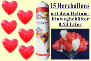 Herzballons mit der Mini- Heliumflasche