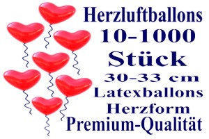 Herzluftballons in Rot