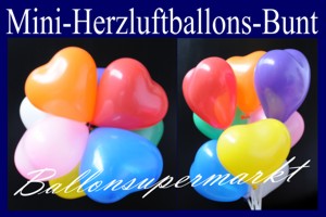 Latexherzen Herzballons 12-14 cm - Latexherzen Herzballons 12-14 cm in bunten Farben