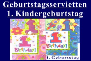 Geburtstagsservietten zum 1. Kindergeburtstag