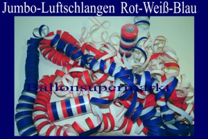 Luftschlangen Jumbo, Rot-Wei&szlig;-Blau - Luftschlangen Jumbo, Rot-Wei&szlig;-Blau