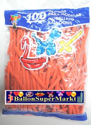 Modellierballons, Luftballons zum Modellieren, orange-100 St�ck