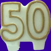 Kerze 50 Goldene Hochzeit-Jubil&auml;um-Geburtstag (Amsc 170686)