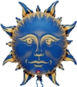 Sonne Luftballon ohne Helium, Sonnen Ballon, blau (FUNG-Luftballon-Sonne-167)