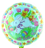 Osterhase-Luftballon, Happy Easter, frohe Ostern, ohne Helium (FUNG Ost 3)