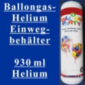 Ballongas-Helium Einwegbehälter, 930ml (Helium Einweg 930ml)
