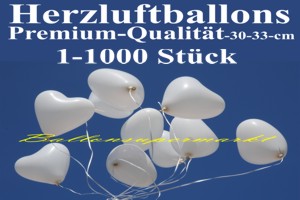 Herzluftballons in Weiß