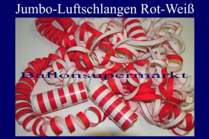Luftschlangen Jumbo, Rot-Wei&szlig; - Luftschlangen Jumbo, Rot-Wei&szlig;