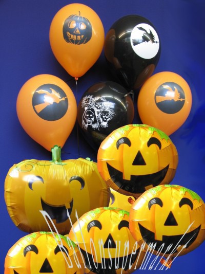 Partydeko Halloween, Luftballons mit dem Helium-Einwegbeh�lter