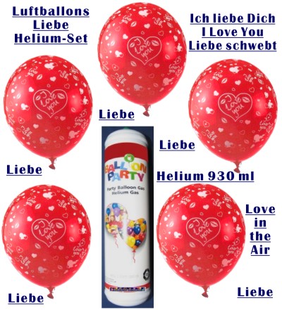 Luftballons Liebe Helium Set