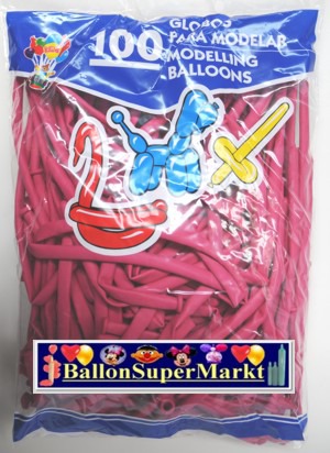 Modellierballons, Luftballons zum Modellieren, fuchsia-100 St�ck