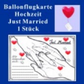 Ballonflugkarte Hochzeit, Just Married, 1 St&uuml;ck (Ballonflugkarte-Hochzeit-01)