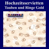 Hochzeitsservietten-Tauben-Ringe-Gold (Hochzeitsservietten-gold-20895)