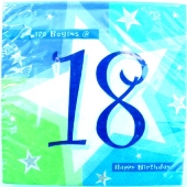 Geburtstag 18 Deko Servietten "Birthday Shimmer" (Servietten-Geburtstag-18-AM 022-517018A)
