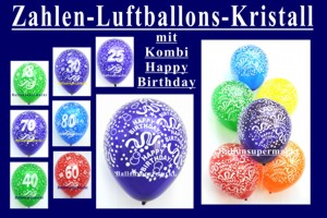 Zahlen-Luftballons-Kristall - Zahlen-Luftballons-Kristall