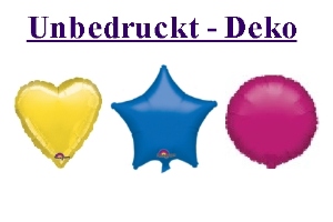 Folienballons Sterne, Herzen, Rundballons, ohne Helium