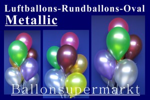 Ovale Luftballons in Metallicfarben