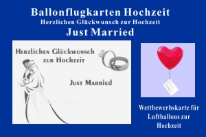 Ballonflugkarte Hochzeit, Herzlichen Glueckwunsch - Ballonflugkarte Hochzeit, Herzlichen Glueckwunsch
