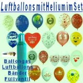 Helium Set mit 100 Luftballons, Auswahl selbst bestimmen, 10 Liter Ballongasflasche (BGS1MX Auswahl 1)