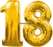 Folienballondeko "18" (heliumgef&uuml;llt) (FHGE FBZahl 18)
