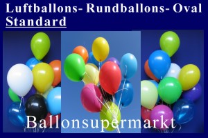Ovale Luftballons in verschiedensten Farben