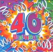Geburtstagsservietten "40" (normal) (GEBU27)