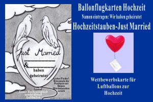 Ballonflugkarten Hochzeit, Hochzeitstauben - Ballonflugkarten Hochzeit, Hochzeitstauben