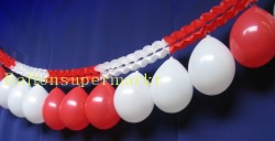 Luftballons Rot-Wei� Girlande Rot-Wei� Fest-und Partydekoration 02