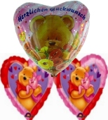 Kindergeburtstag mit Pooh (Herz) (FHGE KK MPB01)