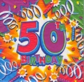 Geburtstagsservietten "50" (normal) (GEBU28)