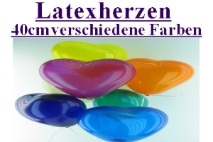 Latexherzen / 40cm verschiedene Farben - Latexherzen / 40cm verschiedene Farben