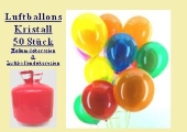 Helium- Einwegbehälter mit 50 Luftballons Kristall (FHGE BT LB Kr 01) Helium- Einwegbehälter mit 50 Luftballons Kristall (FHGE BT LB Kr 01)