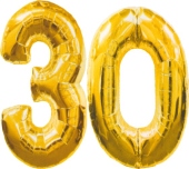 Folienballondeko "30" (heliumgef&uuml;llt) (FHGE FBZahl 30)