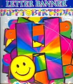 Geburtstag   Birthday Banner Smiley (GEBU BA Sm 01)