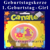 Geburtstagskerze 1. Geburtstag, Girl-Mädchen (Geburtstagskerze-1.-Geburtstag-Girl-171012)