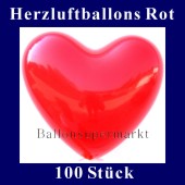 Herzluftballons Rot 100 Stück (LHRG100)