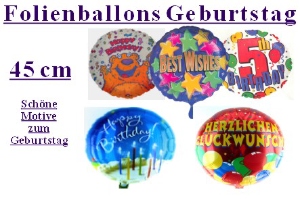Geburtstag 45 cm Folienballons (ohne Helium) - Geburtstag 45 cm Folienballons (ohne Helium)