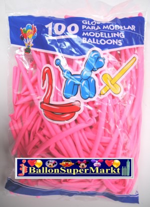 Modellierballons, Luftballons zum Modellieren, pink-100 St�ck