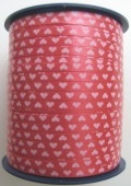 Ballonband, Luftballonb&auml;nder 1 Rolle 500 m, Rot-Wei&szlig;e Herzen (Ballonband-Herzen-Rot-Weiss-Rolle-Bb-H-RW-01)
