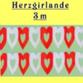 Herzgirlande / Rot-Weiß / 10cm (FD 24502)