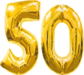 Folienballondeko "50" (heliumgef&uuml;llt) (FHGE FBZahl 50)