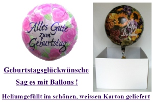Folienballons Geburtstag mit Helium, Gl�ckw�nsche, Dekoration