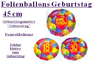 Geburtstag Folienballons Painted Balloons (ohne Helium) - Geburtstag Folienballons Painted Balloons (ohne Helium)