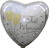 Herz "Just Married"  (ungef&uuml;llt) (FUNG190H)