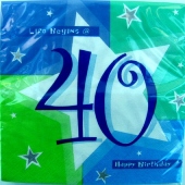 Geburtstag 40 Deko Servietten "Birthday Shimmer" (GEBU SV AM 517036)