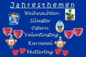Silvester, Weihnachten, Halloween, Valentin, Karneval, Ostern, Muttertag